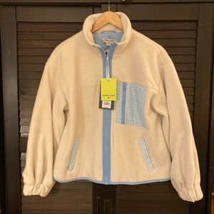 NWT M Sandy Liang x Target Women's Gingham Pocket Sherpa Jacket Medium Fleece
